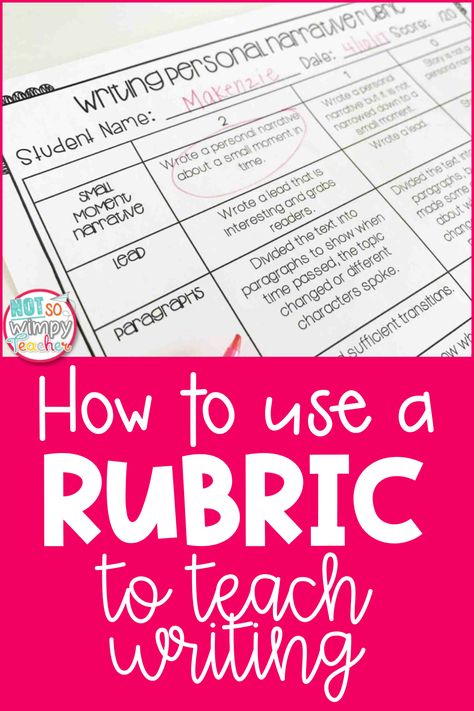 I am a big fan of using rubrics in the classroom. They make grading everything from science fair projects to math assessments to writing masterpieces so much easier. And they are a helpful tool for students too. But did you know you can even use a rubric to teach writing? Teach Writing, Personal Narrative Writing, Third Grade Writing, Writing Rubric, Math Assessment, Feedback For Students, Teaching Third Grade, Writing Instruction, Teaching Time