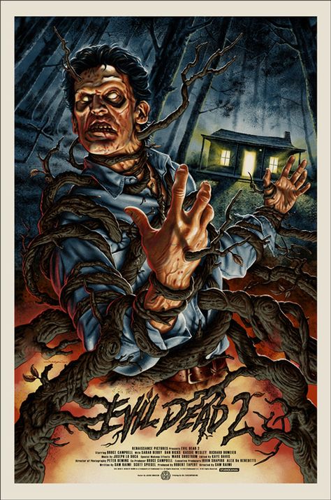 Evil Dead 2 - awesome poster Jason Edmiston, Mondo Posters, Film Horror, Evil Dead, Horror Posters, Horror Movie Art, Movie Covers, Classic Horror Movies, Horror Movie Posters