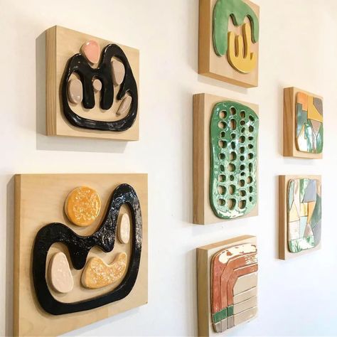 Ceramic Wall Sculptures by Kelly Witmer seen at Private Residence, Joshua Tree | Wescover Large Ceramic Wall Art, Clay Wall Sculpture, Ceramic Relief Sculpture, Ceramic Wall Decoration, Ceramic Wall Art Sculpture, Modern Wall Sculptures, Ceramic Wall Sculpture, Ceramic Wall Decor, Tech Art