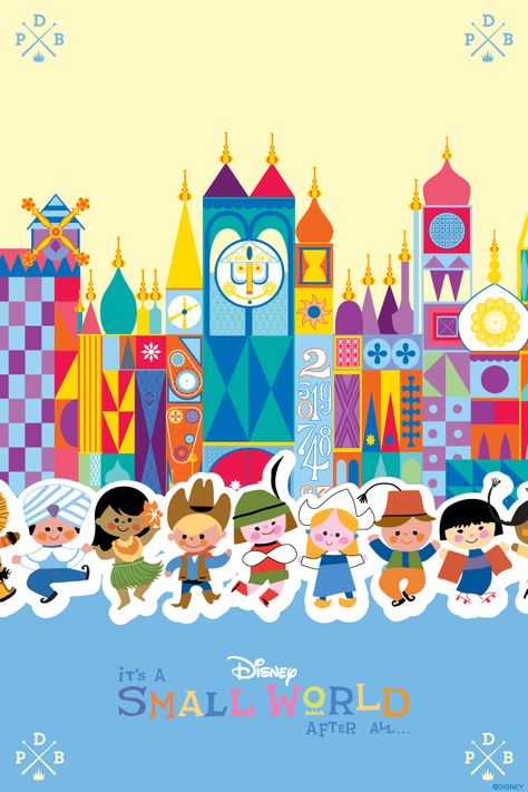 Mary Blair, Its A Small World Wallpaper Iphone, Small World Disneyland, Mary Blair Art, Its A Small World, It’s A Small World, It's A Small World, Mid Century Illustration, World Wallpaper