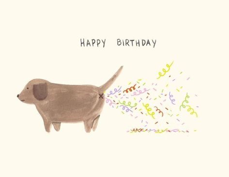 Architecture Drawings, Hipster Drawing, Happy Birthday Illustration, Anniversaire Diy, Dog Birthday Card, Birthday Illustration, 강아지 그림, Bday Cards, Birthday Meme