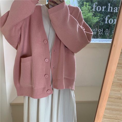 Pink Cardigan Outfit, Oversized Cardigan Outfit, Cardigan Outfit Aesthetic, Hijabi Mode, Pink Hijab, Outfits Muslim, Muslim Outfit, Cardigan Rosa, Modesty Outfits