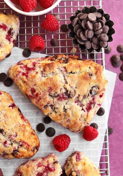 Chocolate Raspberry Scones, White Chocolate Raspberry Scones, White Chocolate Scones, Raspberry Scones, Chocolate Scones, White Chocolate Raspberry, Lemon Raspberry, Scone Recipe, Chocolate Raspberry