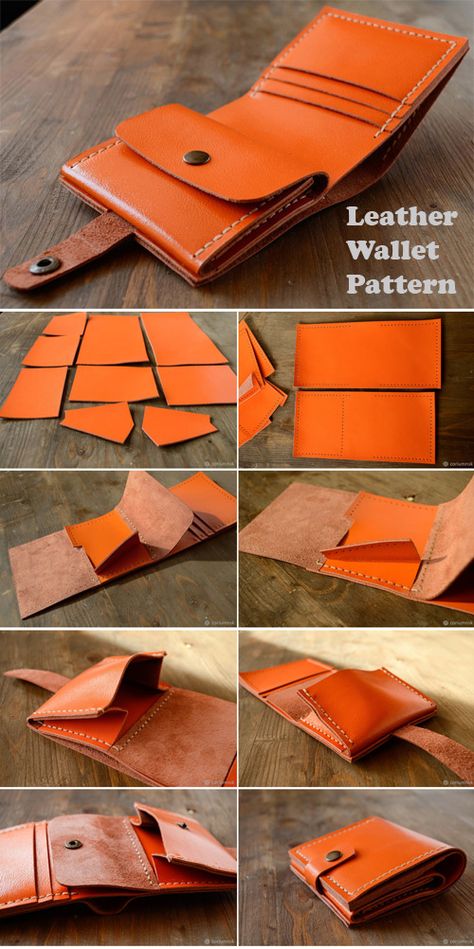 Genuine Leather Wallet Tutorial ~ DIY Tutorial Ideas! Pattern Leather Wallet, Leather Wallet Free Pattern, Leather Sewing Patterns, Wallet Patterns To Sew Free, Free Leather Patterns, Wallets Pattern, Step Illustration, Leather Patterns Templates, Leather Tutorial