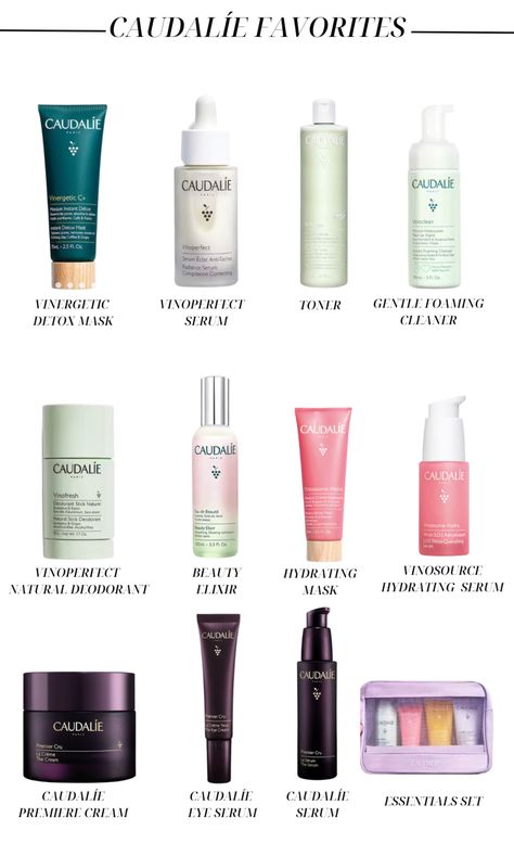 12 different Caudalíe favorites to use on a daily basis from the French beauty brand. French Skincare, Caudalie Beauty Elixir, Homemade Body Butter, Face Skin Care Routine, Beauty Elixir, Eye Cream For Dark Circles, Skin Care Order, Morning Skin Care Routine, Facial Mist