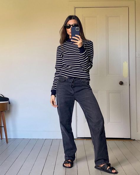 Marianne Smyth on Instagram: “Forever stripes ⚓️” Denim Outfits, Casual Denim Outfits, Summer Slip Dress, Dear Frances, The Best Jeans, Luxury Designer Shoes, French Street Fashion, Jeans Outfit Casual, Minimalist Dresses