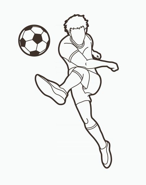 Soccer Sketches Draw, Soccer Line Art, Soccer Drawings Easy, Soccer Drawing Sketches, Football Ball Drawing, Football Players Drawing, Football Field Drawing, Drawing Of Football, Soccer Sketch