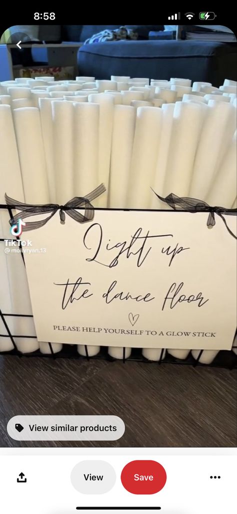 Sign For Glow Sticks At Wedding, Glow Sticks Wedding Reception, Glow Stick Holder Wedding, Glowstick Wedding Dance Floor, Glow Sticks Sign Wedding, Light Up Glow Sticks Wedding, Glow Stick Wedding Dance Floor, How To Display Glow Sticks At A Wedding, White Foam Glow Sticks Wedding