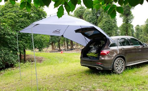 Amazon.com: Versatility Teardrop Awning for SUV RVing, Car Camping, Trailer and Overlanding Light Weight Truck Canopy Durable Tear Resistant Tarp with 2 Sandbag: Sports & Outdoors Suv Awning, Suv Rving, Truck Canopy, Car Awnings, Camping Canopy, Camping Tarp, Generational Wealth, Car Canopy, Car Tent