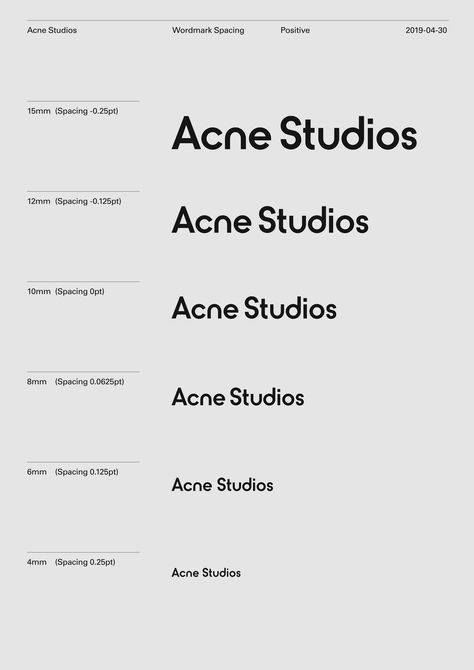 Acne Studios Wordmark — Ateljé Altmann Logos, Acne Studios Packaging, Acne Studios Branding, Branding Theme, Acne Logo, Acne Brand, Face Mapping Acne, Brand Guidelines Template, Acne Studio