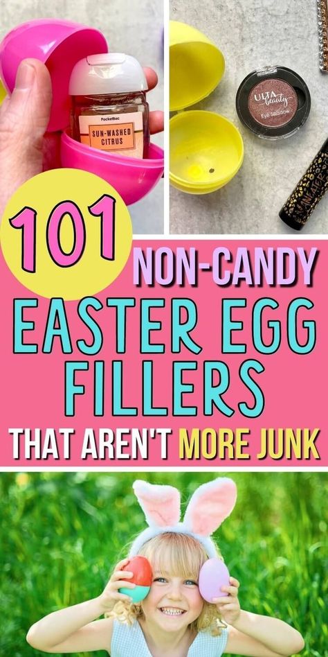 Looking for Easter egg filler ideas for kids? Whether you have toddlers or tweens and teens, you'll find some of the best Easter egg stuffers for plastic eggs here! And all of these plastic Easter egg fillers are kid-approved too - My own kids helped me come up with the list! What To Put In Easter Eggs For Toddlers, Egg Stuffers For Toddlers, Fun Easter Egg Fillers, What To Put In Plastic Easter Eggs, Non Junk Easter Egg Fillers, Easter Egg Ideas For Kids, Easy Easter Egg Hunt Ideas, Ideas For Easter Eggs Filler, Non Candy Easter Egg Ideas