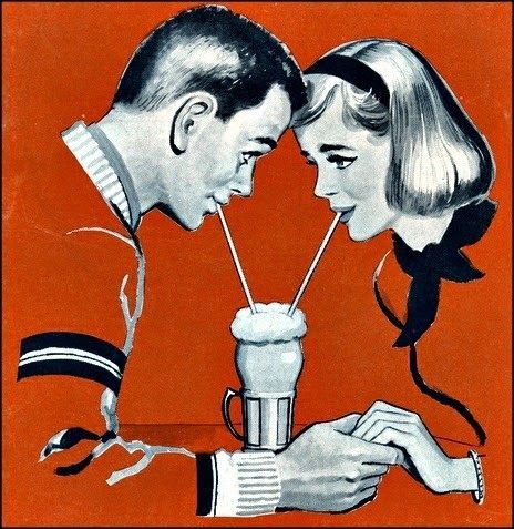 1950s Art, Soda Shop, Vintage Couples, Vintage Romance, Vintage Drawing, Pulp Art, Arte Pop, Vintage Comics, Retro Art