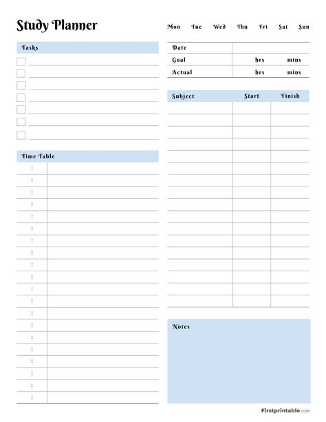 Free Printable and Fillable Daily Study Planner, Academic Planner | Blue yearplanner #plannertoorganize #plannerideas #financeplanner⌨️. Student Planner Printable Free Templates, Daily Planner App, Study Planner Free, Daily Study Planner, Homeschool Student Planner, Study Planner Printable Free, Study Guide Template, Weekly Academic Planner, Aesthetic Digital Planner