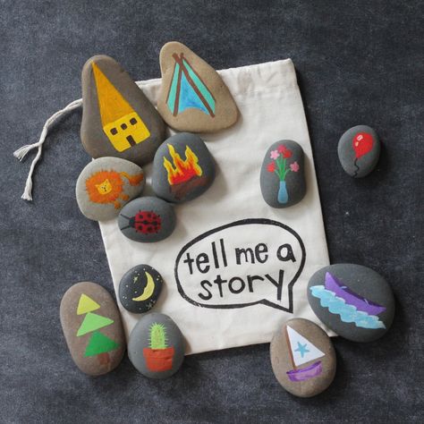 Belem, Mainan Diy, Stone Game, Tell Me A Story, Story Stones, 40th Gifts, Preschool Games, Rock Crafts, Diy Toys