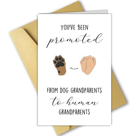 PRICES MAY VARY. This is the perfect way to announce your pregnancy to your parents and in laws, surprise them with this exciting news Grab this special dog themed pregnancy announcement card for your parents, and share this amazing news with them. Card size is 8 x 5.3inches / 20.5 x 13.5cm. Comes with an envelope for mailing or gifting. Cards are printed on recycle 300gsm linen cardstock for a luxury. Blank inside,leaving a lot of space for your personal message, show your love to the special o Pregnancy Announcement For Grandparents, Card For Grandparents, Grandparents Pregnancy Announcement, Grandparent Announcement, Baby Announcement Grandparents, Baby Surprise Announcement, Pregnancy Announcement To Parents, Surprise Pregnancy Announcement, Valentines Card For Husband