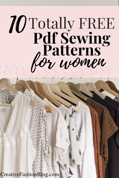 Free Women’s Sewing Patterns, Simple Clothing Patterns, Simple Top Pattern Free Sewing, Free Top Pattern Sewing, Beginner Dress Pattern Free, Download Free Pdf Sewing Patterns, Sewing Inspiration Clothes, Fashion Beginners, Free Clothing Patterns