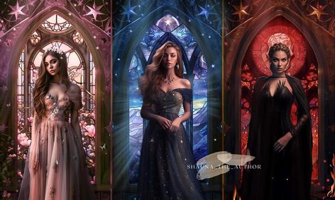 Feyre And Her Sisters, Acheron Sisters Fanart, The Archeron Sisters, Acotar Archeron Sisters, Archeron Sisters Aesthetic, Rhysands Sister Fanart, Feyre Court Of Nightmares Dress, Archeron Sisters Fanart, Acheron Sisters