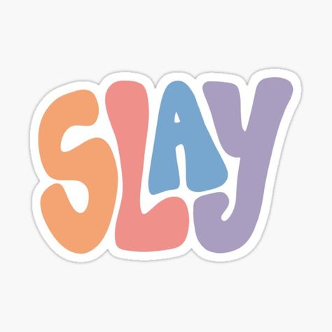 "slay bubble letters- bright pastels" Sticker for Sale by cederucki | Redbubble School Related Stickers, Stickers For Graphic Designers, Aesthetic Bubble Letter Quotes, Redbubble Stickers Trending, Cute Scrapbook Stickers, Christian Stickers Free Printable, Printable Doodles, Stiker Ideas, Slay Sticker