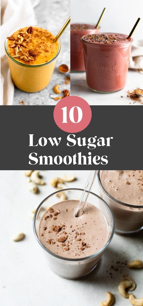 No Fruit Smoothie Recipes, Low Iron Smoothie Recipes, Healthy Filling Smoothies, No Yogurt Smoothie, Low Cal Smoothie Recipes, Low Sugar Smoothie Recipes, Healthy Breakfast Drinks, Smoothies For Diabetics, Greek Yogurt Smoothie Recipes