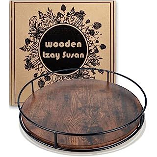 Amazon.com - Farmhouse Lazy Susan Organizer with Beads, Wooden Lasy Susan Turntable for Cabinet, 360 Degrees Rotating Display Stand, Decorative Lazy Susan for Table, Wooden Tray Riser with Beads for Spice Rack Lazy Susan For Table, Wooden Lazy Susan, Family Storage, Lazy Susan Organization, Wood Lazy Susan, Countertop Cabinet, Lazy Susan Turntable, Kitchen Rustic, Table Kitchen