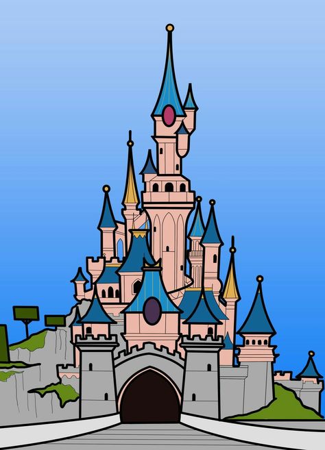 Giant's castle Castle Drawing Easy, Disney Castle Drawing, Image Disney, Chateau Disney, Castle Cartoon, Disneyland Paris Castle, Photo Disney, Disney Castles, Paris Drawing