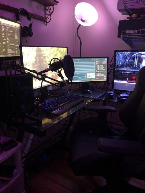 Streamer Dr Visualization, Streamer Dr Aesthetic, Streamer Room, Streamer Aesthetic, Streaming Room, Gamer Office, Gaming Desk Setup, Computer Gaming Room, Streamer Dr