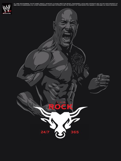 WWE Magazine The Rock Poster, ©WWE. All rights reserved Nature, The Rock Logo, Wwe Magazine, Camoflauge Wallpaper, Wwe The Rock, Wwe Logo, Wwe Pictures, Wwe Wallpapers, Rock Johnson