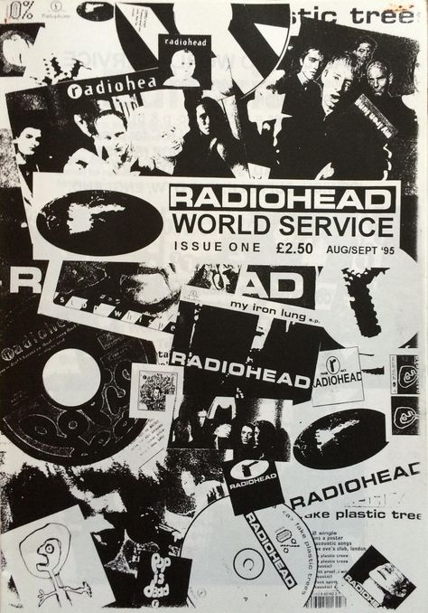 World Service-Radiohead fanzine Black, Clothes, Radiohead, Black And White, Handmade Gift, White