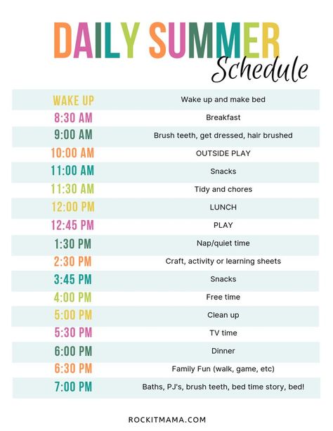 This is such a cute idea and helpful guideline of a summer schedule for my kids. It includes play time, free time, learning activities for the day. The summer activity planner has some helpful ideas of what to do with my kids during break! #parenting #summer #freedownload #printable #schedule Summer Day Schedule For Kids, What To Do With Kids During Summer, What To Do In Free Time, Make It Monday Ideas For Kids, Summer Schedule Ideas, Summer Learning Schedule, What To Do During Summer, Printable Summer Schedule, Summer Schedule Printable