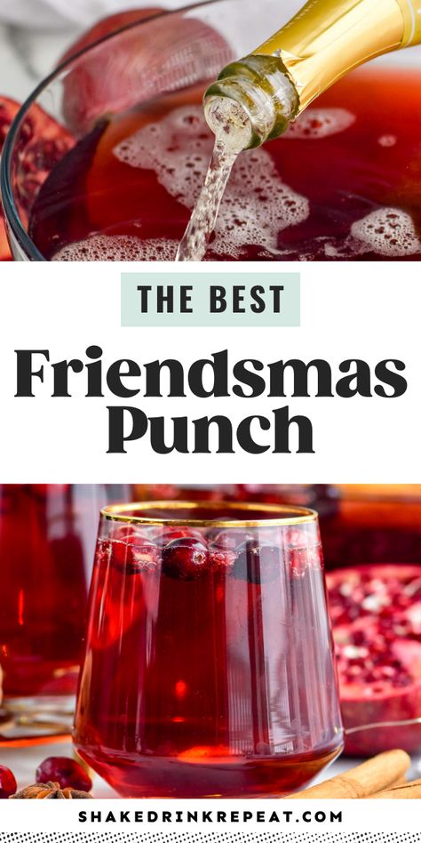Festive Cranberry Cocktails, Essen, Easy Christmas Party Drinks, Martha Stewart Christmas Punch, Christmas Wine Punch Recipes, Holiday Punches Alcoholic, Santa Cocktail Christmas Drinks, Easy Christmas Hosting Ideas, Christmas Morning Punch With Vodka