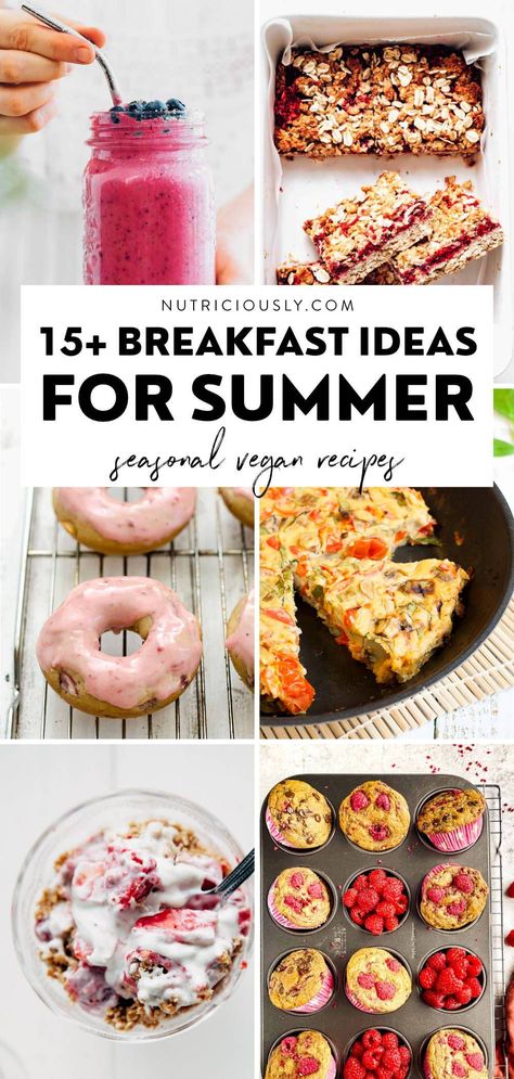 These delicious summer breakfast ideas are perfect for hotter days! Easy, family-friendly and so tasty, including smoothies, toast, bars & more. Sunday Breakfast Ideas Families, Easy Summer Breakfast Ideas Healthy, Kids Summer Breakfast Ideas, Fun Summer Breakfast Ideas, Quick Summer Breakfast Ideas, Easy Fun Breakfast Ideas, Healthy Family Breakfast Ideas, Beach Breakfast Ideas, Picnic Breakfast Ideas