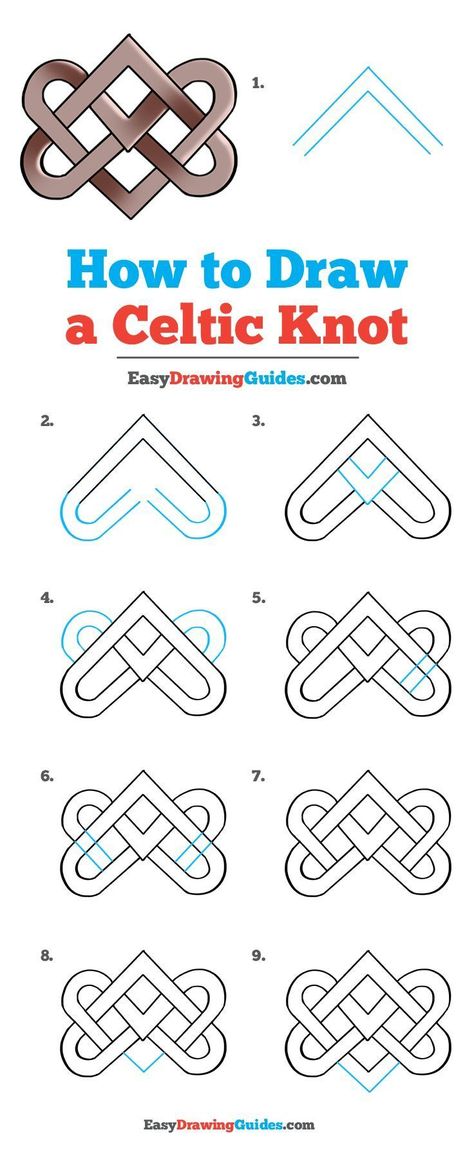 how to draw a Celtic knot Celtic Knot Art Project For Kids, Celtic Knot Drawing Tutorial, Celtic Knots Drawings, Celtic Designs Pattern Free Printable, Drawing Celtic Knots, How To Draw Celtic Knots Step By Step, Celtic Knots And Meanings, Celtic Drawings, Celtic Knot Meanings