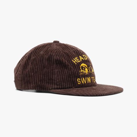 Made from corduroy, the General Admission Head High Cap features a garment dyed design with custom chainstitching on the front. A collegiate-inspired graphic sits above this hat's flat brim, nodding to the past and reading "Head High Swim Team." The General Admission Head High Cap is finished with a vintage wash and an adjustable leather strap secures the fit at the back.
- 100% corduroy
- Garment dyed / vintage wash
- Chainstitched graphics
- Adjustable leather strapback
- Brown Leather, Hats, Boutique Sales, Swim Team, Leather Straps, Baseball Hats, The Past