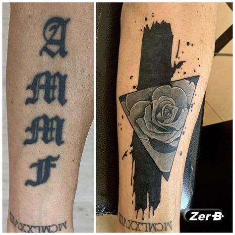 Coverup Dark Tattoos, Arabic Tattoo Cover Up, Men’s Tattoo Cover Up, Tattoo Idea For Cover Up, Extreme Cover Up Tattoos, Solid Cover Up Tattoo Ideas, Back Tattoos Cover Up, Ying Yang Cover Up Tattoo, Cover Up Tattoos For Men Leg