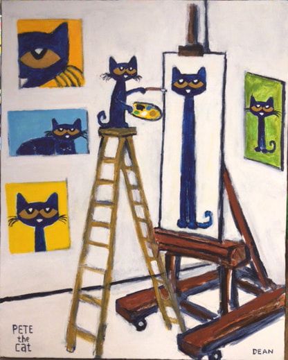 Pete The Cat Watercolor, Pete The Cat Painting, Pete The Cat Drawing, Silly Paintings, Pete The Cat Art, Cool Painting, Funny Paintings, Colour Art, Pete The Cat