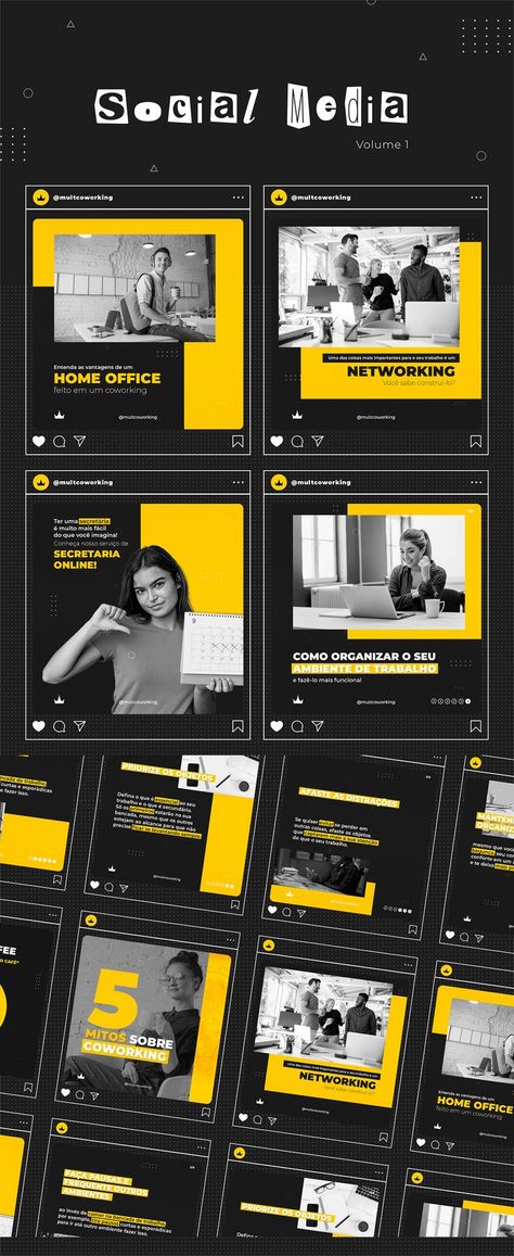 Corporate Social Media Design Graphic Ideas Social Media, Bold Social Media Design, Corporate Social Media Design, Social Media Calendar Template, Social Media Campaign Design, Corporate Social Media, Instagram Branding Design, Social Media Branding Design, Facebook Post Design