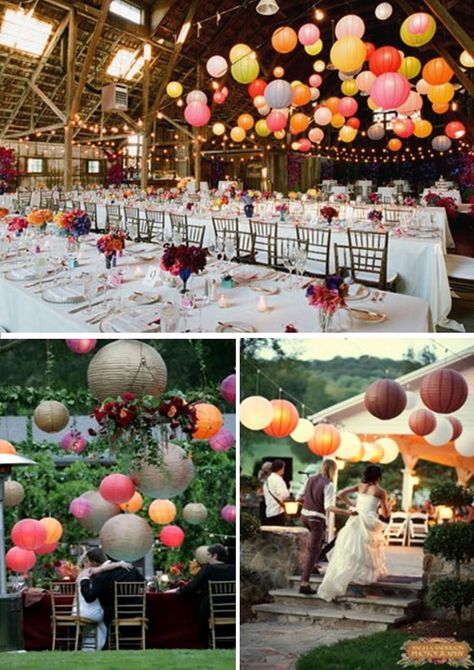 i think i love paper lanterns Flower Streamers, Icing Designs, Paper Lanterns Wedding, Paper Lantern Decor, Party Decor Ideas, Icing Design, Cookie Decorating Party, Paper Rosettes, Wedding Lanterns