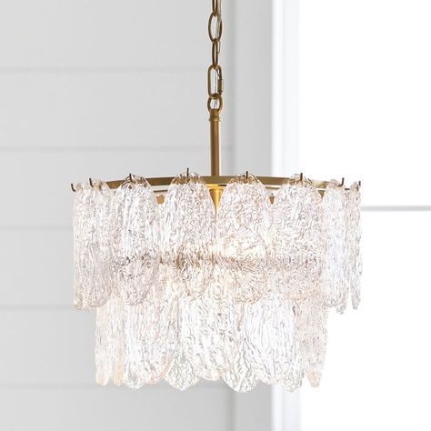 Bath Chandelier, Chandelier Over Tub, Tub Chandelier, Chandelier Pottery Barn, Capiz Chandelier, Bathroom Chandelier, Pb Teen, Chandelier Bedroom, Gold Chandelier