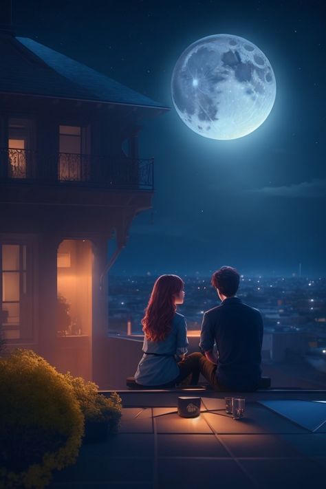 #FullMoonMagic #RomanticRooftop #NighttimeNostalgia #MoonlitLove #StarryAffair #NocturnalRomance #DreamyRooftopDate #MoonlitMoments #RooftopRomance #NighttimeConnection #LoversUnderTheMoon #MoonlitEncounter #CelestialLoveStory #RooftopGazing #RomanticNightView #MoonlitGetaway #StargazingDateNight #RooftopCharm #LoveBeneathTheMoon #ElevatedRomance Couple Dps Cartoon, Hd Love Wallpaper, Best Friend Images, Cartoon Love Photo, Love Couple Wallpaper, Sky Anime, Art Village, Photoshop Pics, Love Animation Wallpaper
