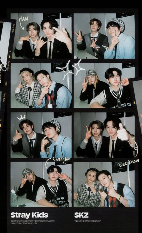 Skz Photobooth Pics, Photoism Skz, Skz Film Strip, Stray Kids Photobooth Strip, Skz Polaroid Aesthetic, Skz Poster Printable, Skz Polaroid Printable, Stray Kids Id Picture, Skz Polaroid Wallpaper