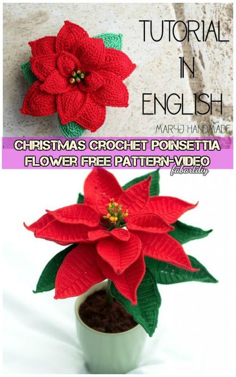 Christmas Crochet Poinsettia Flower Free Pattern-Video Crochet Christmas Poinsettia Pattern, Crochet Christmas Flowers Free Pattern, Crochet Pointsetta Pattern, Free Crochet Poinsettia Flower Pattern, Poinsettia Crochet Pattern, Crochet Christmas Flower Free Pattern, Christmas Flower Crochet, Poinsettia Crochet Pattern Free, Crochet Pointsetta Pattern Free