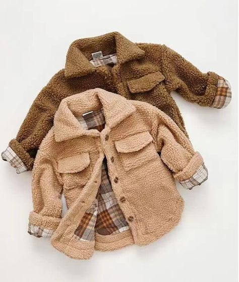 Plaid Outerwear, Baby Boy Coat, Fuzzy Jacket, Kids Outerwear, Kids Coats, Boys Coat, Baby Outfits, Fall Jackets, Boys Jacket