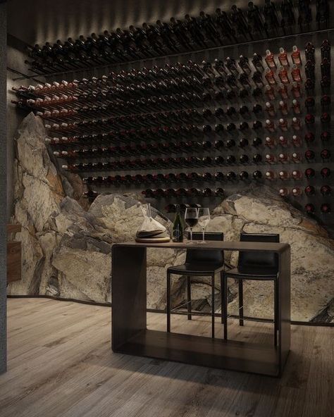 Stone Wine Cellar, Wine Store Design, Wine Room Design, Wine Cave, Home Wine Cellars, Wine Cellar Design, Cellar Design, Wine House, Wine Wall
