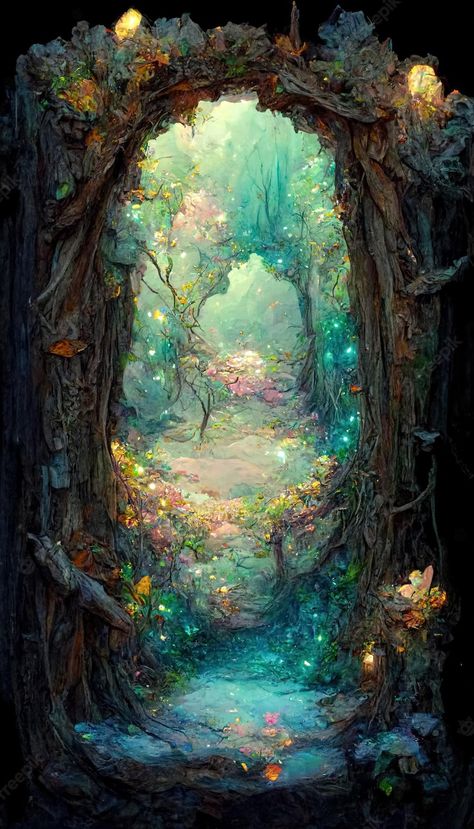Magic Portal, Portal Art, Fairy Tale Forest, Parallel World, Fairy Paintings, Fairy Wallpaper, Fantasy Magic, Mystical Forest, Fantasy Forest