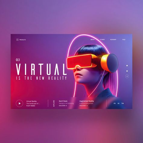 Virtual Is The New Reality by DLS DESIGN on Dribbble Social Advertising Design, Virtual Reality Art, Virtual Reality Design, Business Branding Design, Ux App Design, Abstract Graphic Design, Professional Web Design, Sims House Design, Banner Advertising