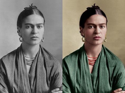 Frida Kahlo, Photo Fix, Colorized Photos, Photo Board, Photo Restoration, Black And White Photos, Diy Photography, White Photos, White Image