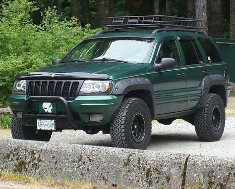 love my 99 Jeep Grand Cherokee ♡♡♡ #westcoastjeeps #bushwacker #99grandcherokee #wj #Punisher #greenmachine #grandcherokee #Cherokee #modifiedjeep #fenderflares Jeep Wj Overland, Jeep Wj Mods, Jeep Wk, Jeep Srt8, Jeep Zj, Jeep Wj, Jeep Mods, Bushwacker, Jeep Grand Cherokee Limited