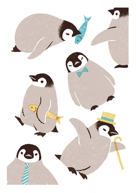 Pinguin Drawing, Pinguin Illustration, Birthday Drawing, Penguin Illustration, Penguin Drawing, Motifs Textiles, Penguin Art, Penguin Love, 캐릭터 드로잉