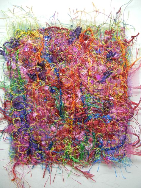 Created with fabrics, fibres, threads, free motion stitching and water soluble stabilizer Fibre To Fabric Project, Dissolvable Fabric Textiles, Solvy Fabric, Graffiti Textiles, Water Textiles, Dissolvable Fabric, Recycled Fabric Art, Art Fibres Textiles, Textiles Sketchbook