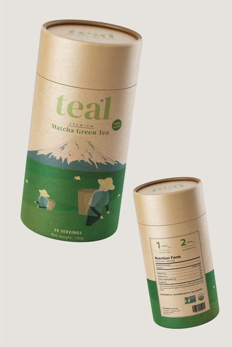 Logo & packaging design for Teal - premium tea brand Creative Tea Packaging Design, Green Tea Packaging Design, Packaging Design Tea, Premium Tea Packaging, Matcha Packaging, Abi Connick, Tea Package Design, Matcha Brand, Packing Inspiration